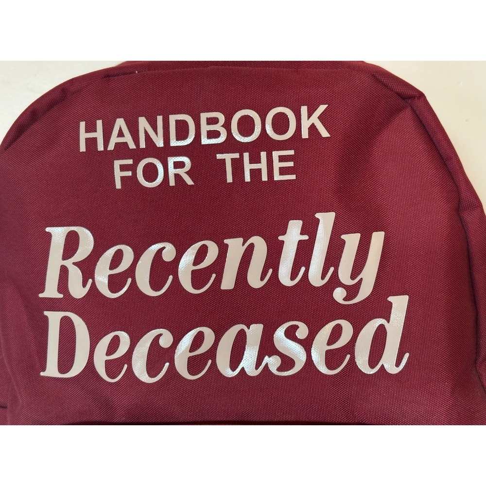 Beetlejuice Handbook for the Recently Deceased Backpack Maroon Burgundy Bag - Picture 3 of 14